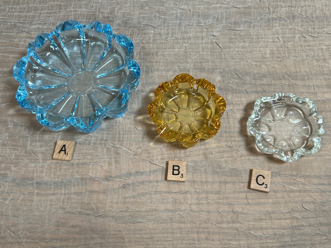Vintage Fostoria Spool Daisy Glass Ashtray | Choose From: Blue 5.50 ...