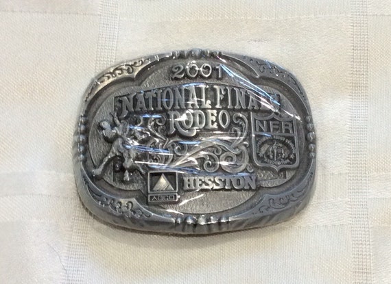 Details about   Vintage 1995 National Finals Rodeo Hesston NFR Youth Belt Buckle New NOS 
