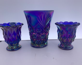 VTG Northwood Footed Pink Glass Grape Pattern Hat Pin Vase Holder w/8 Hat Pins. Vintage Pink Depression Glass Tri-Footed Hatpin Holder Grape  main image 4