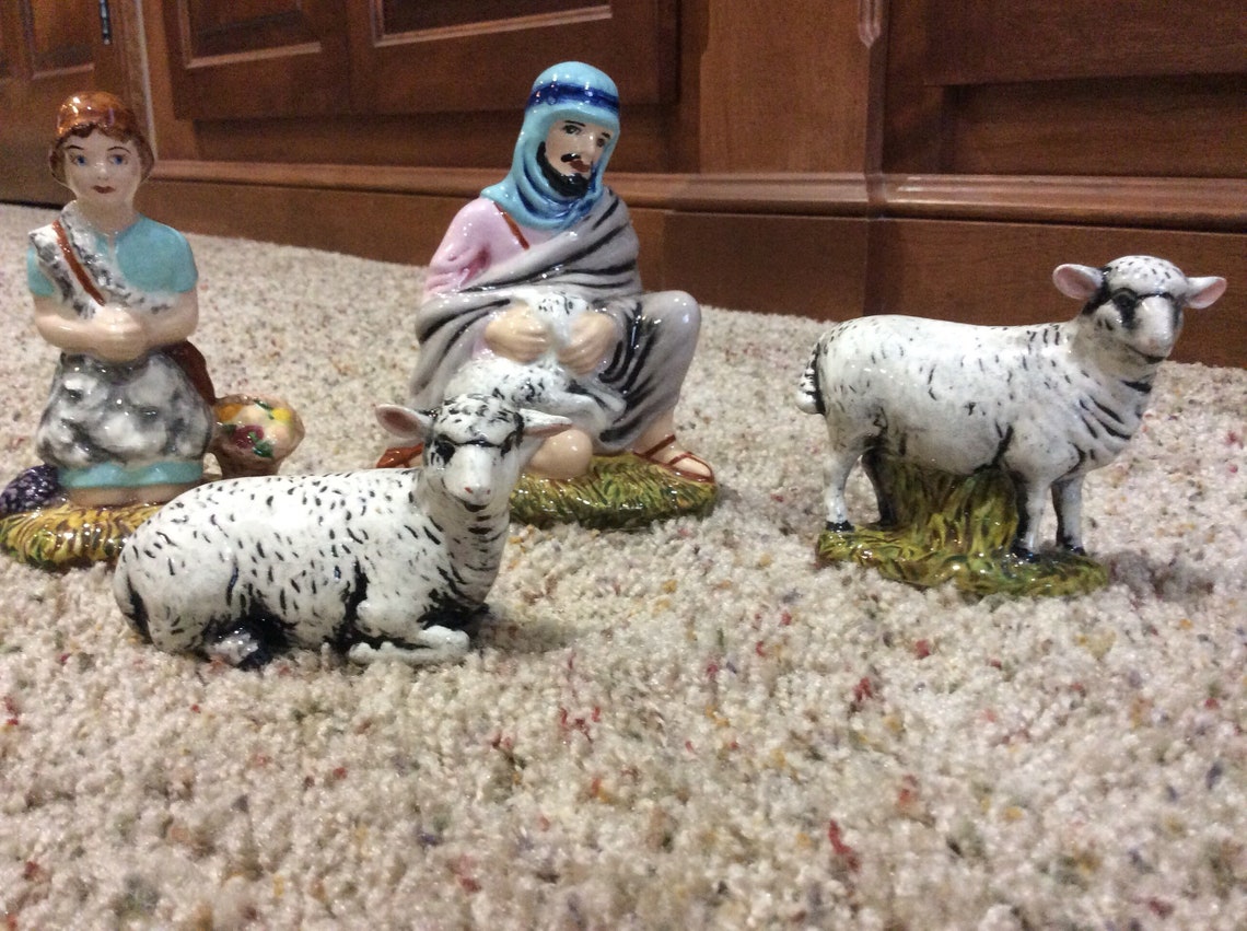 16 Piece Hand-painted Nativity From the 1960s Vibrant Colors - Etsy