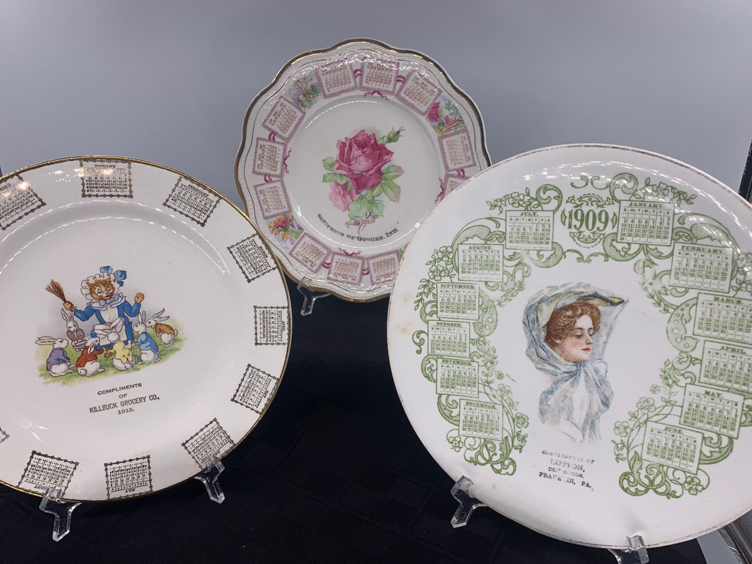 Antique Calendar Plates From Early 1900s Choose From 3 Etsy