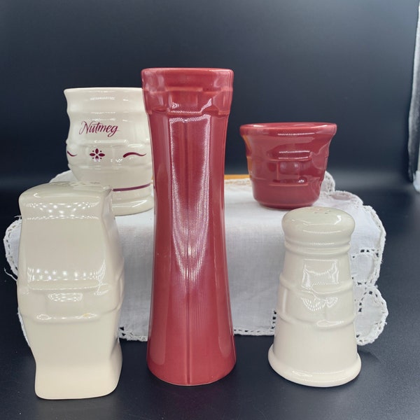 Longaberger Woven Traditions Tableware Pottery | Choose From: Paprika Vase, Toothpick/Votive, Ivory Nutmeg, Or Ivory Salt/Pepper Set