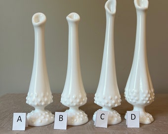 Fenton White Milk Glass Hobnail Bud Vase | Choose From: Various Vase Options