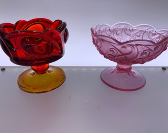 Taper Candle Holders | Tiara Sunset Desert Leaf(Item #10011) Or Fenton Cranberry Lily Of The Valley Fairy Lamp Taper Candle Holder Base