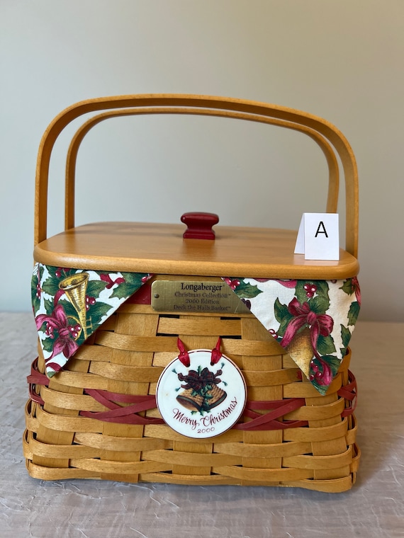 バスケット/かご Longaberger / 2000 Christmas Collection LONGABERGER BASKET 2000 CHRISTMAS DECK THE HALLS+PROTECTOR