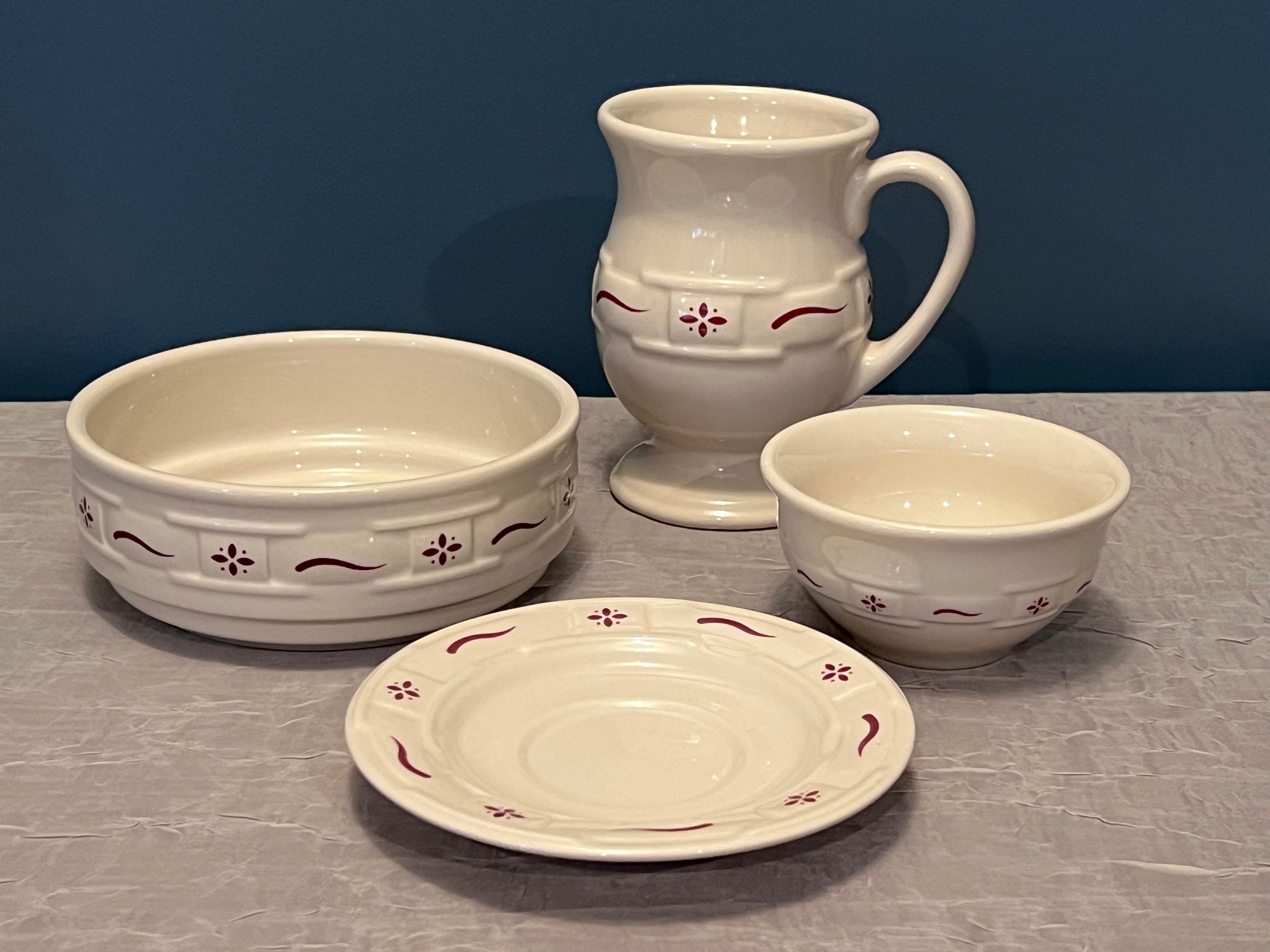 Vintage Longaberger Pottery Woven Traditions Classic Red Pieces Choose  From: Stacking Soup/cereal Bowl, Grandmug, Dessert Bowl, or Saucer 