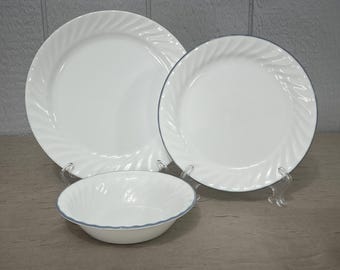 Corelle Plates Corelle White Swirl Pattern Corelle ELEGANCE