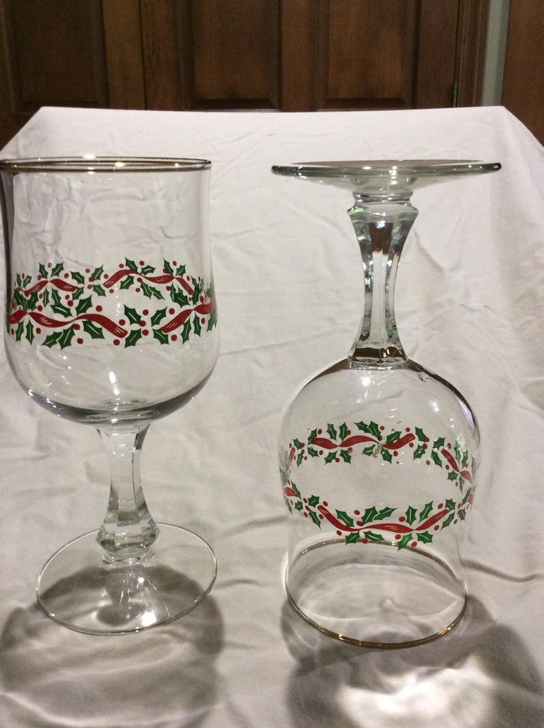 Vintage Arby's holiday wine glasses set of 4 Etsy