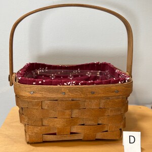 Longaberger Berry Baskets Choose From: Large Square Berry Basket, Medium Square Berry Basket, Or Small Square Berry Basket Opt.D-MedBerryTrdRed