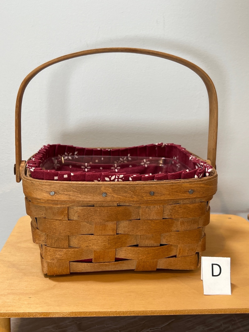 Longaberger Berry Baskets Choose From: Large Square Berry Basket, Medium Square Berry Basket, Or Small Square Berry Basket Opt.D-MedBerryTrdRed