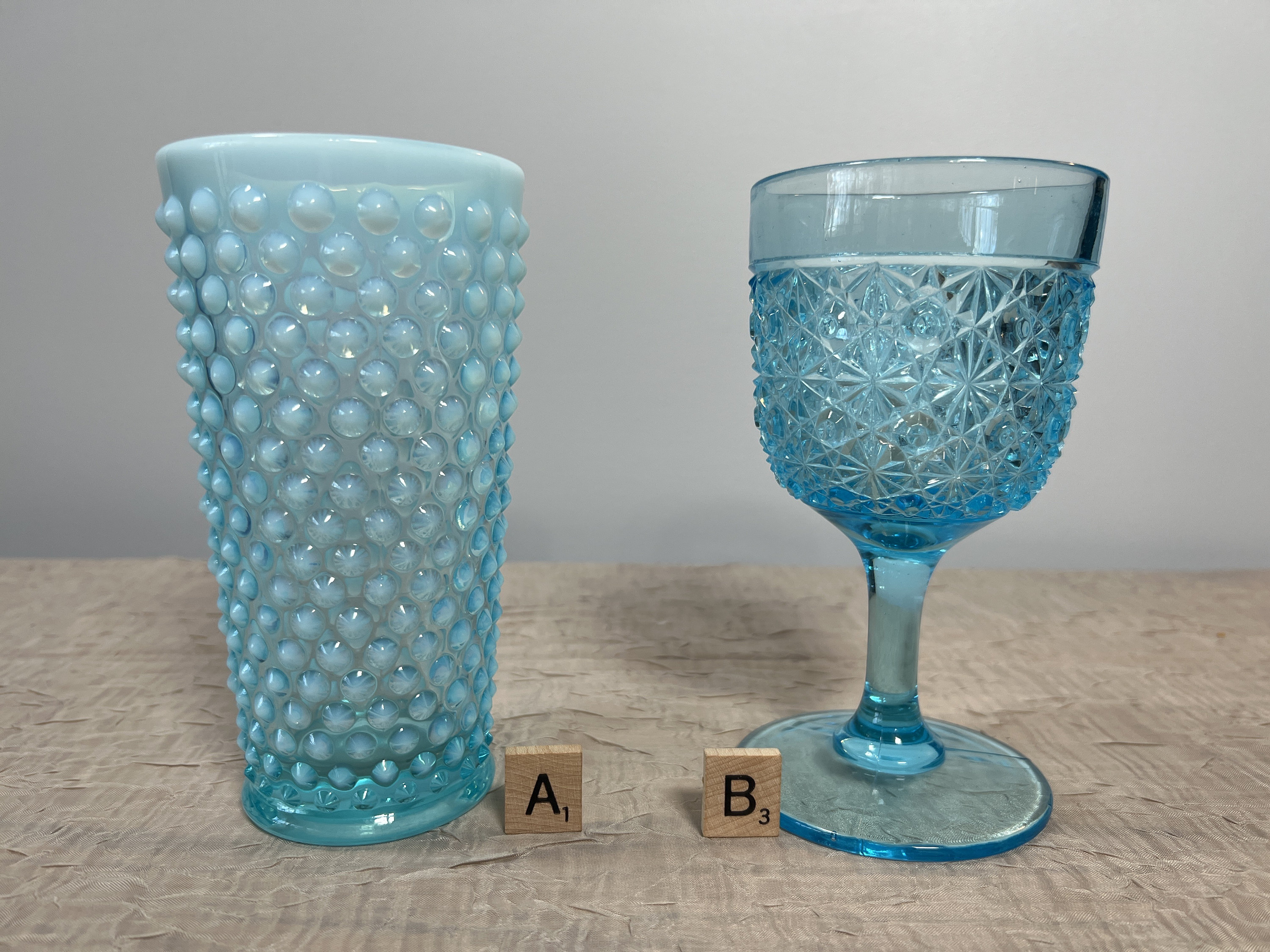 Hobnail Acrylic Stemless Wine Glass Blue 15 oz – Current Home NY