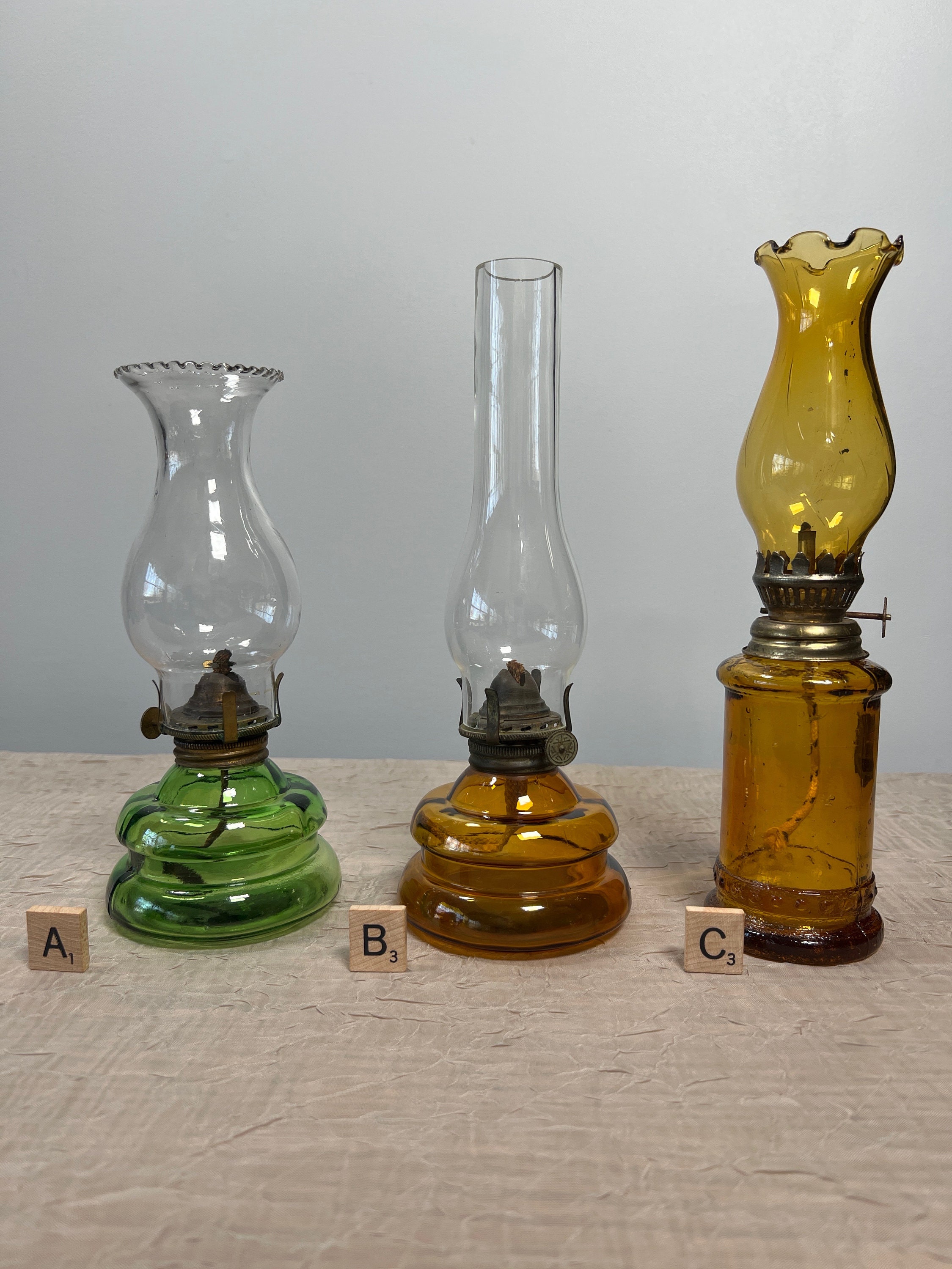 MINI LAMPADA AD OLIO PZ.3 HURRICANE LAMP A SET OF THREE ASSORTED