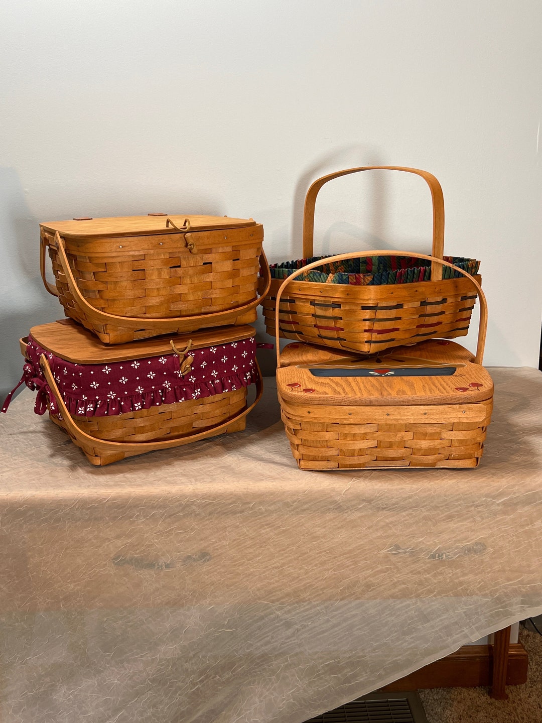 Retired Longaberger Baskets Choose From Small Picnic, 1994 Woven