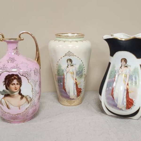 Vintage Queen Louise Of Prussia Porcelain Vase | Choose From: Pink Onway Vase, Knowles/Taylor/Knowles Vase, Or Black Royal Firenze Vase
