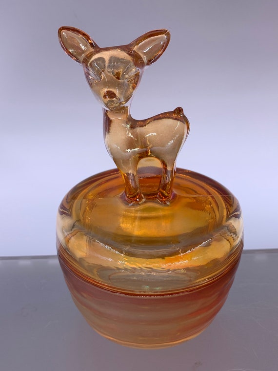 Vintage Jeannette Glass Powder/trinket Jar | Various Colors