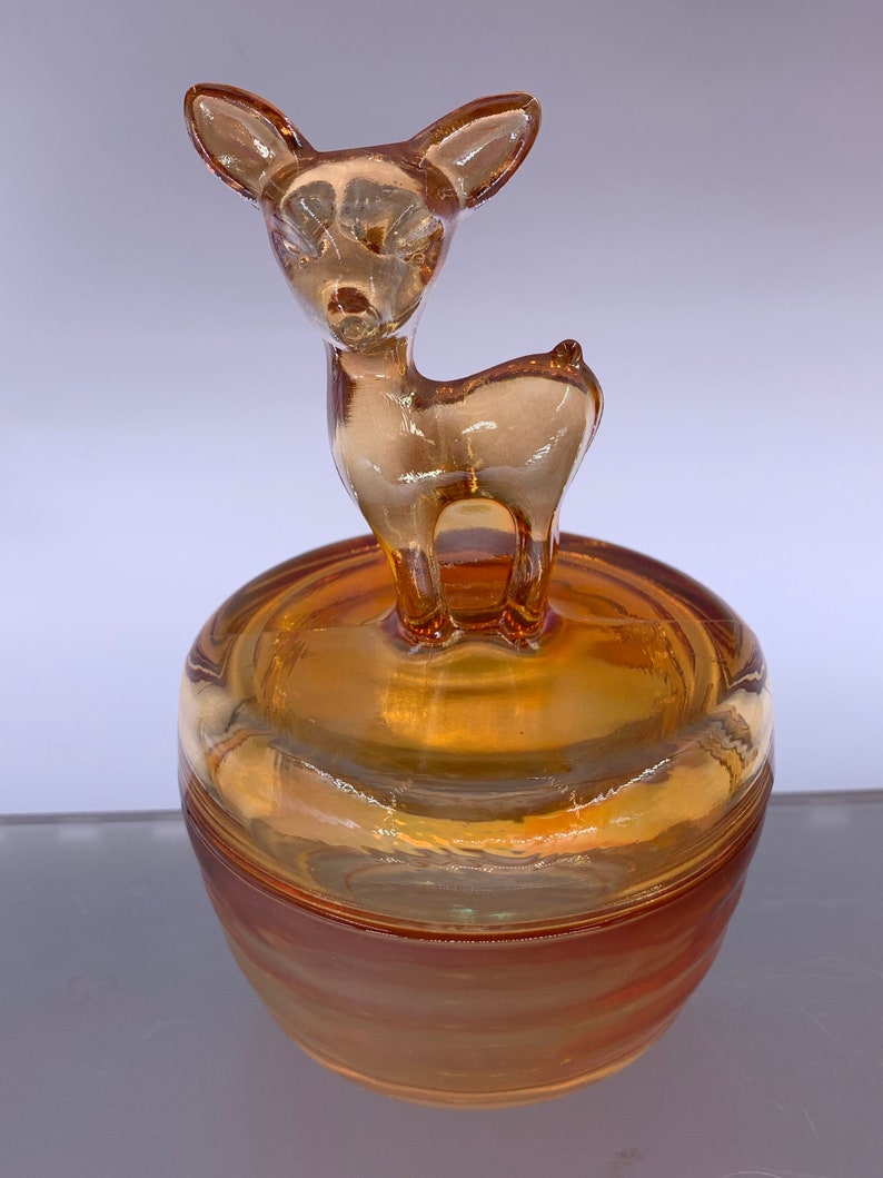 Vintage Glass Powder/trinket Jar Various Colors Etsy