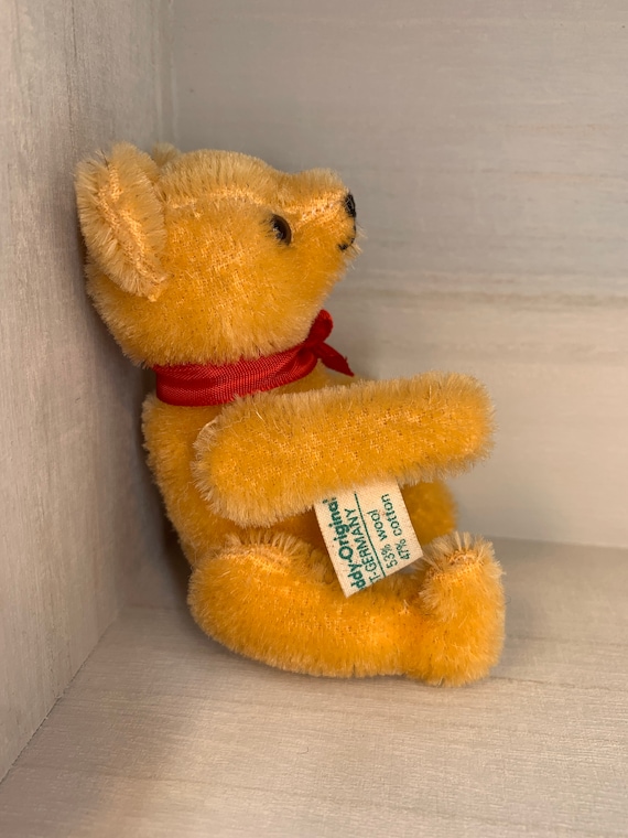 Vintage Hermann Teddy Original Miniature 5in Gold Mohair Teddy