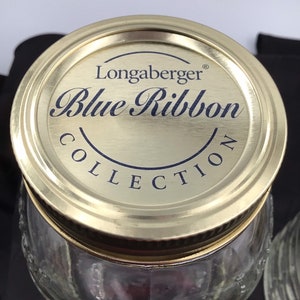 Vintage Longaberger Blue Ribbon Mason Jar | Choose From | Quart Jar-no ...
