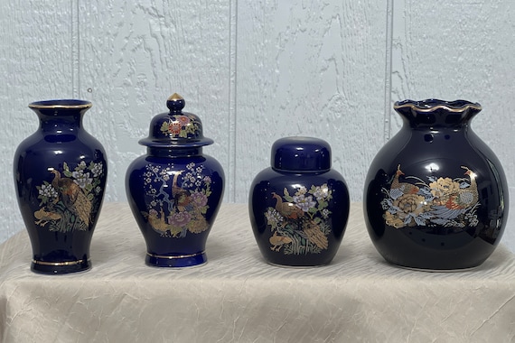 Vintage Japanese Peacock/Pheasant Blue Porcelain | Choose From