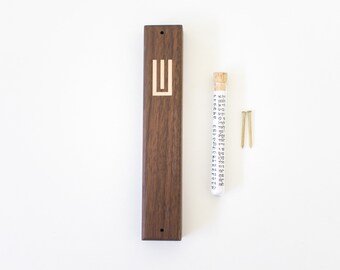 Walnut Mezuzah Case (M-641) with free scroll and free delivery