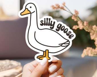 Silly goose sticker | silly goose, silly goose sticker, funny meme vinyl sticker for laptop, stanley, hardhat, skateboard, notebook