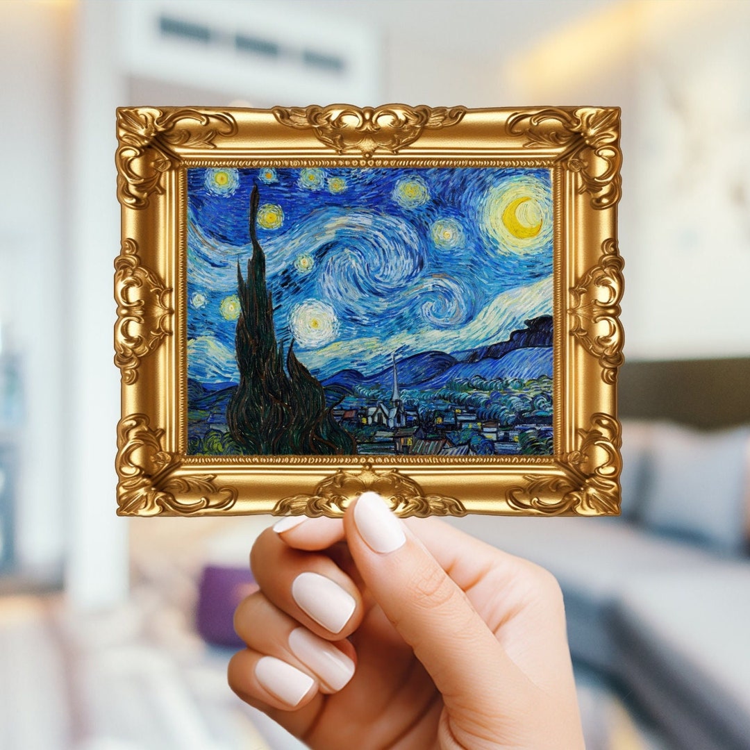 The Starry Night Vincent Van Gogh in Frame Sticker - for Art Lovers ...