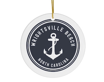 Adorno de Wrightsville Beach Carolina del Norte, Regalo de Wrightsville Beach NC, Recuerdo de Wrightsville Beach, Viaje a Wrightsville Beach, Calentamiento de la casa