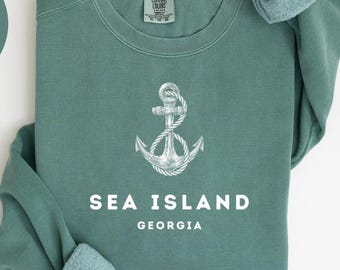 Sea Island Georgia Sweatshirt, Comfort Colors®, Sea Island GA Crewneck Sweater, Sea Island GA Unisex Shirt, Gift Souvenir Trendy