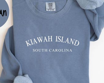 Kiawah Island SC Sweatshirt, Comfort Colors®, Kiawah Island SC Crewneck Sweater, Kiawah Island South Carolina Unisex Shirt, Gift Souvenir