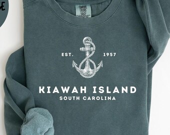 Kiawah Island SC Sweatshirt, Comfort Colors®, Kiawah Island SC Crewneck Sweater, Kiawah Island South Carolina Unisex Shirt, Gift Souvenir