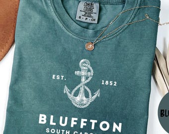 Bluffton South Carolina Shirt, Comfort Colors®, Bluffton SC Unisex T-shirt, Bluffton SC Tee Tshirt, Gift Souvenir TRENDY