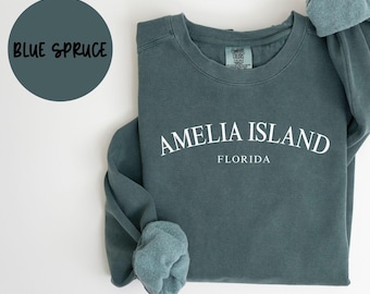 Amelia Island Florida Sweatshirt, Comfort Colors®, Amelia Island FL Crewneck Sweater, Amelia Island FL Unisex Shirt, Gift Souvenir TRENDY