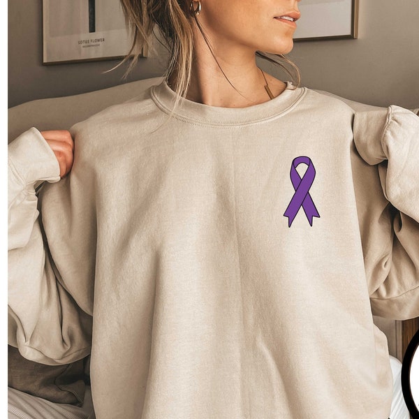 Domestic Violence Awareness Sweater, End Domestic Violence, In October We Wear Purple, Purple Ribbon Sweater, Domestic Violence Survivor