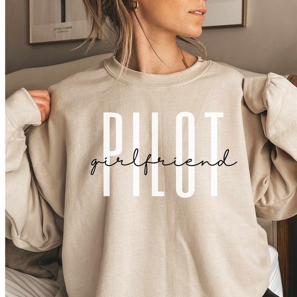 Pilot Girlfriend Sweater, Pilot Girlfriend Shirt, Pilot Girlfriend Gift, Gift for Pilot's Girlfriend, Pilot Fiancee, Engagement to Pilot