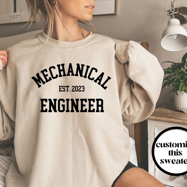 Mechanical Engineer Sweatshirt, Mechanical Engineer Shirt, Mechanical Engineer Gift, Graduation Gift, Unisex, Customizable,Engineer Crewneck