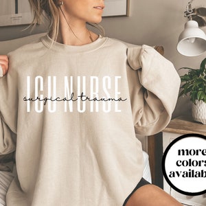 Surgical Trauma Intensive Care Unit Nurse Crewneck Sweatshirt, Surgical Trauma ICU Sweater, Gift for STICU nurse,Unisex icu nurse Sweatshirt