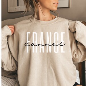 Cannes France Sweater, Cannes Sweatshirt, Cannes Shirt, Cannes Crewneck, Unisex, Cannes Gift, Cannes Trip, Cannes Souvenir, French Riviera