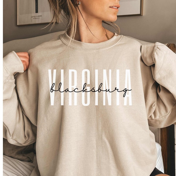 Blacksburg Virginia Sweater, Blacksburg VA Shirt, Blacksburg Crewneck, Blacksburg Sweatshirt, Blacksburg Gift, Gift for Student, Unisex