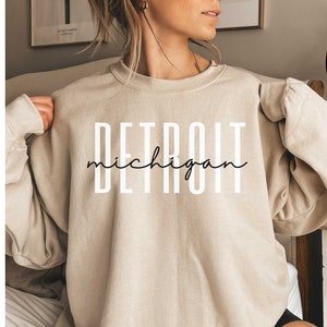 Detroit Sweater, Detroit Crewneck, Detroit Gift, Detroit Shirt, Detroit Trip, House Warming Gift, Relocation Gift, Moving Away Gift, Unisex