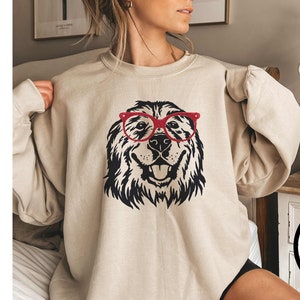 Great Pyrenees Sweatshirt, Great Pyrenees Shirt, Great Pyrenees Sweater, Hipster Dog Hoodie, Glasses Nerdy Unisex, Mom Shirt, Dad Shirt