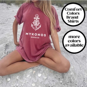 Mykonos Greece Shirt, Comfort Colors Shirt, Mykonos Tshirt, Mykonos Gift, Mykonos Trip, Mykonos Souvenir, Unisex, Trendy, Oversized