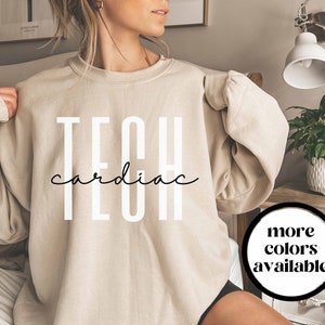 Cardiac Tech Crewneck Sweatshirt Cardiology Technician Cardiac Shirt Technologist Tee EKG Tech CVICU Cardiovascular Technician Gift Echo
