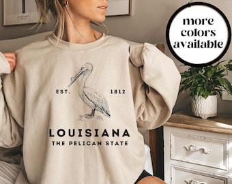 Louisiana Sweater, Louisiana Crewneck, Louisiana Sweatshirt, Louisiana Shirt, Unisex, Trendy, Louisiana Gift, House Warming Gift, Souvenir