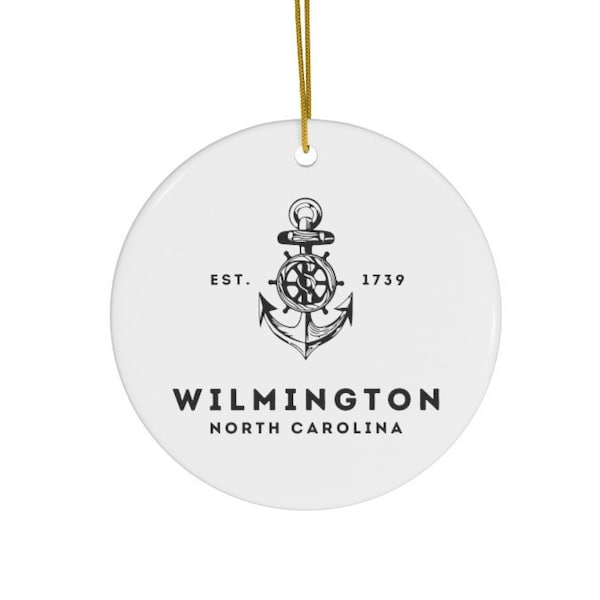 Wilmington North Carolina Ornament, Wilmington NC Gift, Wilmington Trip, Wilmington Souvenir, House Warming Gift, Wedding Gift, Customizable
