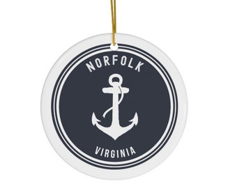 Norfolk Virginia Ornament, Norfolk VA Home, Norfolk Trip, Norfolk Gift, Norfolk Souvenir, Norfolk Wedding, House Warming Gift, Norfolk Decor