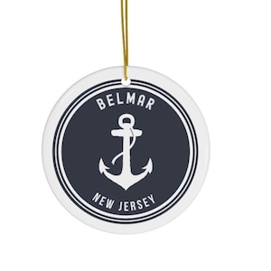 Belmar New Jersey Ornament, Belmar NJ Gift, House Warming Gift, Belmar NJ Souvenir, Wedding Gift, Gift for Trip, Personalized Custom