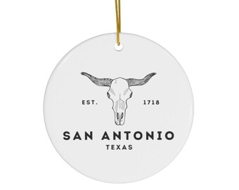 San Antonio Texas Ornament, San Antonio TX Gift, House Warming Gift, Christmas Gift, Relocation Gift, Customizable, Wedding Gift