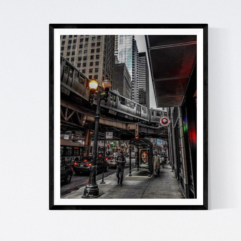 Set of 9 Wall Art at 45/% off Chicago Subway Print Set Chicago Train Wall Decor Chicago Photography Print Set Chicago CTA Wall Decor