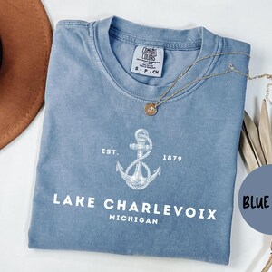 Lake Charlevoix Michigan Shirt, Comfort Colors®, Lake Charlevoix MI T-shirt Tshirt, Lake Charlevoix MI Unisex Tee, Gift Souvenir Trendy