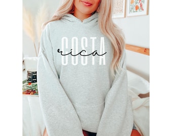 Costa Rica Hoodie, Costa Rica Sweatshirt, Costa Rica Unisex Shirt, Costa Rica Gift Souvenir, Wedding Gift, Gift for Trip, Hooded Sweatshirt